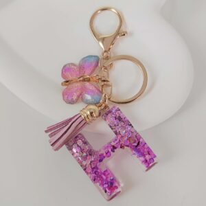 Purple letters-h / Purple letter keychain pendant