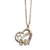 Wholesale Heart-Shaped Colored Diamond Mom Necklace Mother's Day Gift Mom Letter Necklace