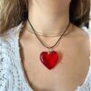 Wholesale Red Bright Love Valentine's Day Necklace