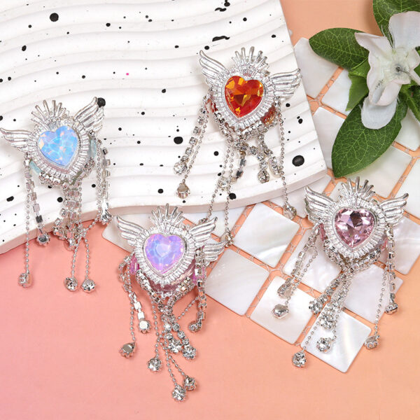 Wholesale 5pcs Angel Heart crown tassel alloy wings Beads