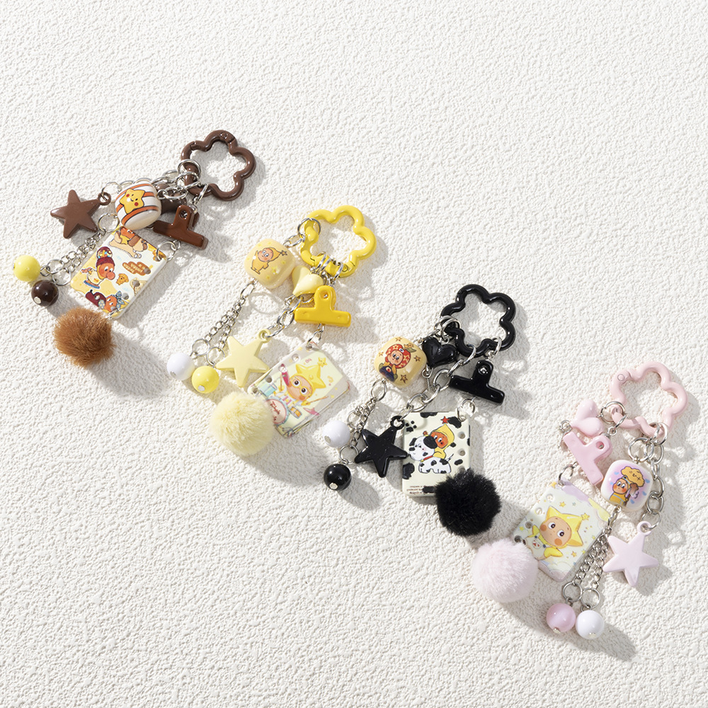 Wholesale Cute five inted star yellow cartoon keychain OLY Exclusive