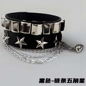 2#Black-chain five-pointed star c1048
