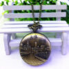 Wholesale Flip back retro scenic spot commemorative pocket watch