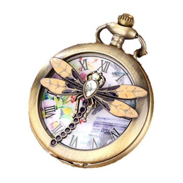 Wholesale Dragonfly Retro Roman Digital Pocket Watch
