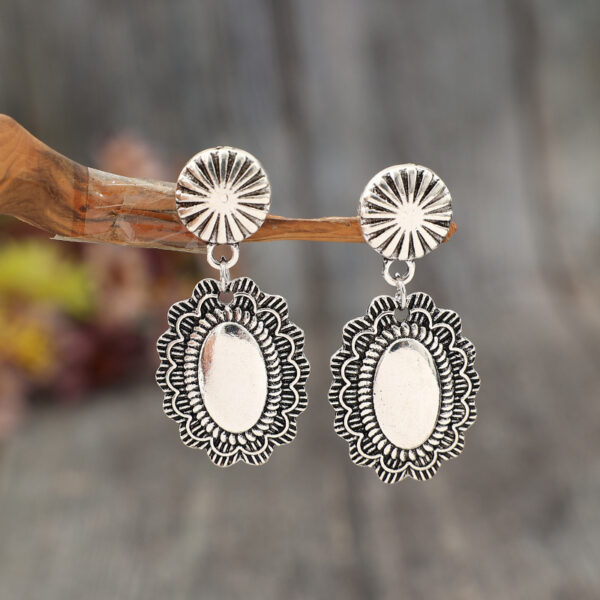 Wholesale Bohemian Geometric Patchwork Pumpkin Flower Alloy Earrings