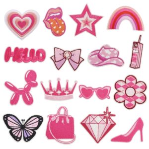 Wholesale Cartoon Pink Bow Embroider Cloth Patch