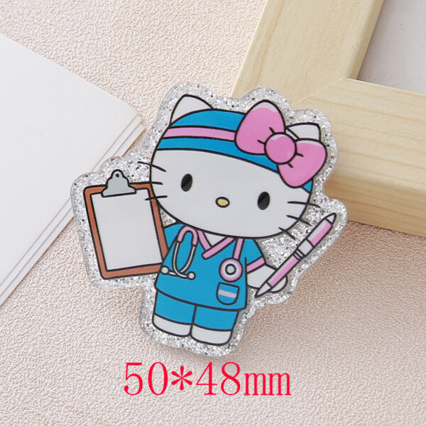 Wholesale Cartoon medical sta character DIY sequin glitter acrylic stickers OLY Exclusive