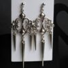 Wholesale Gothic silver pointed filigree long earrings