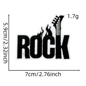 Music black skull cloth sticker 14#