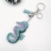Wholesale Seahorse Keychain Leather Tassel Ocean Crystal Gemstone Diamond Key