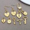 Wholesale Smooth Love Key Love Lock Stainless Steel Pendant