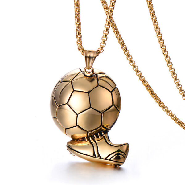 Wholesale Football Pendant Retro Men's Stainless Steel Chain Necklace