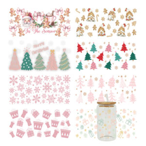 Wholesale Uv Transfer Sticker Glass Cup Crystal Label Crystal Sticker Cross-Border Exclusive for 16oz Glass Cup Special Sticker 23Cmx11Cm