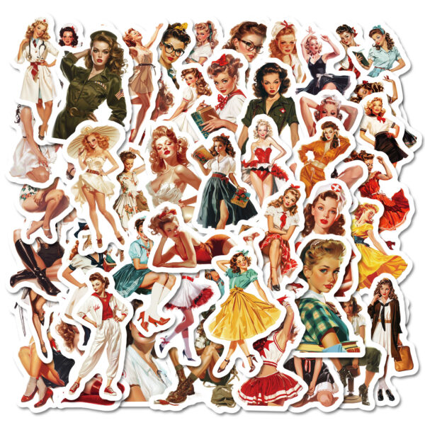 Wholesale Retro Girl Graiti Stickers