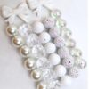 Wholesale 50pcs White with 20MM Acrylic Beads DIY Bow Mixed Beaded Loose Beads Combination