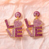 Wholesale Letter inlaid zircon Valentine's Day earrings