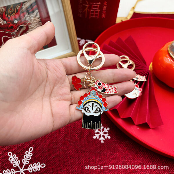 Wholesale Chinese Style National Trend Opera Peking Opera Facial Makeup Couple Keychain Student Bag Pendant Beijing Travel Souvenir Gift