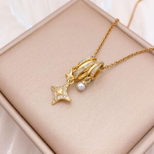 Xl4455 star combination necklace gold