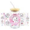 Wholesale Mary Cat UV DTF Crystal Transparent Sticker Pink Cute Cartoon Pattern Glass Waterproof Scratch Resistant Cross Border