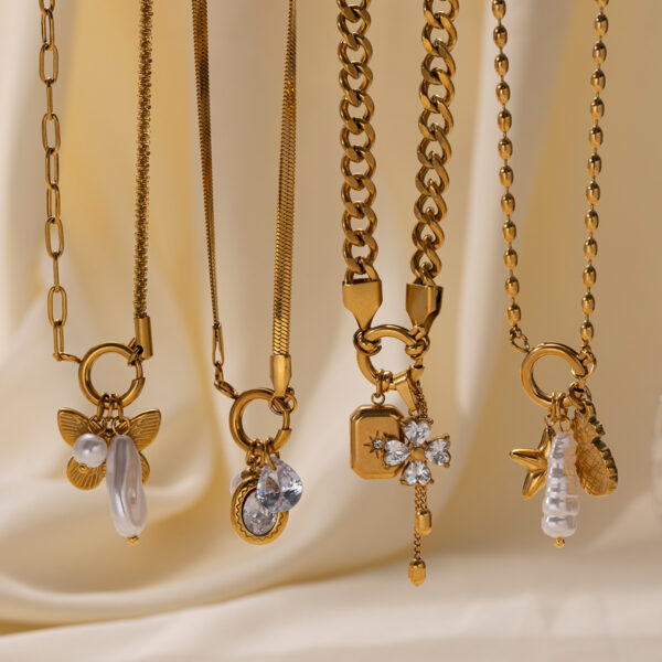 O1CN01vpxd9W1VCdaiZ8Ghv_2218929712617-0-cib Wholesale Stainless Steel Necklace 18K Gold Necklace Titanium Steel Non-Fading Zircon Clavicle Chain