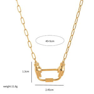 Hand-held gold necklace