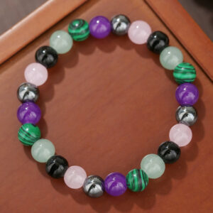 Malachite + amethyst bracelet