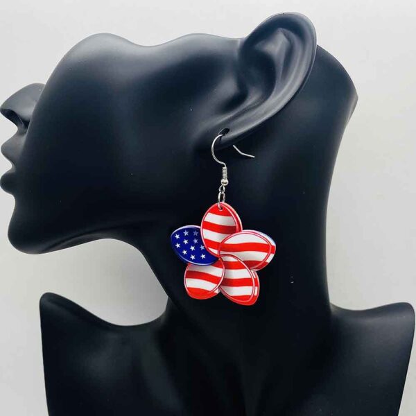 Wholesale Independence Day Colorful Flower Sports Festival Earrings