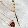 Wholesale Valentine's Day one arrow through the heart love necklace