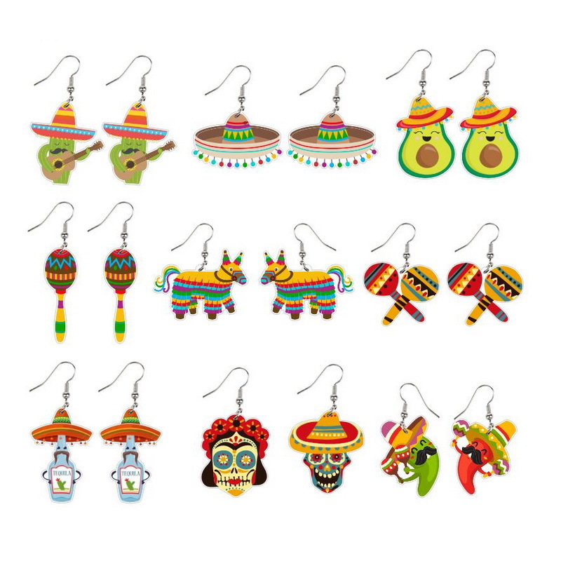 Wholesale Colorful Ft Acrylic Earrings Holiday Pendant