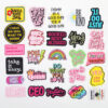 Wholesale Inspirational pink girl encourages English embroidery DIY Patches