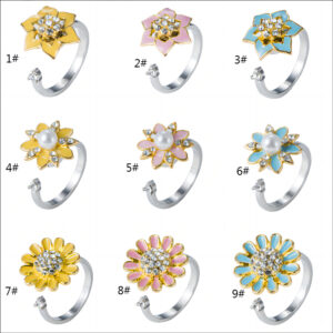 Wholesale Rotating Sunflower Daisy Ring