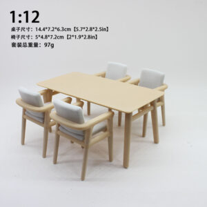 Dining table, one table and four chairs [1:12]