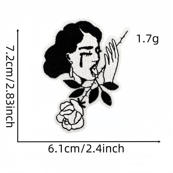 Wholesale Black and white horror embroidery DIY patches