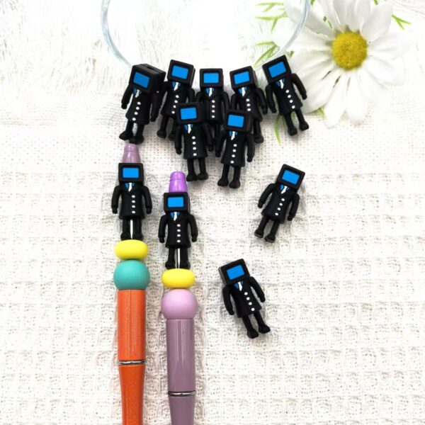 O1CN01vxXuQz2FO3i0CaYUL_2216349148869-0-cib Wholesale 10pcs 3D Stereoscopic TV Person Silicone Cute Cartoon Beads