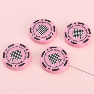 Flat wafer-Texas chip 32mm aperture about 2mm pink / 2/bag