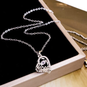 Xl2393 smart love love necklace silver