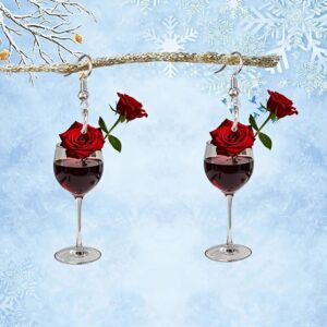 Goblet red wine glass earrings 1