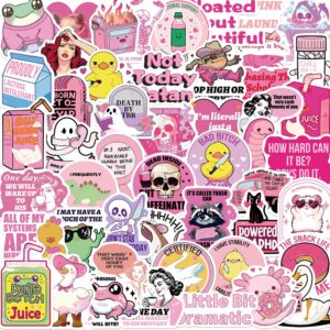 Wholesale 50pcs cartoon pink satirical graffiti watercolor proof vinyl stickers
