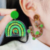 Wholesale St. Patrick's shamrock hat-shaped letter earrings