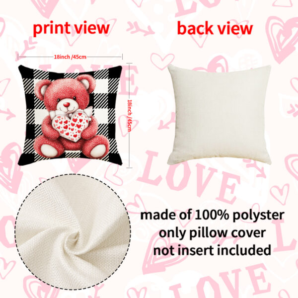 Wholesale Plaid Printed Love Pillow Valentine's Day Bedside Cushion Linen