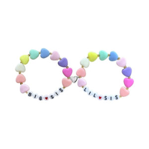 Big sistertwo-piece set heart-shaped beads with magnetic suction