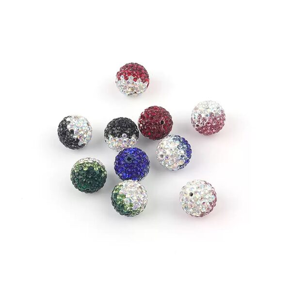 Wholesale 16mm Gypsophila Colorful Gradient Soft Clay Diamond Ball Straight Hole Crystal Beads