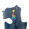Wholesale Rainbow letter acrylic printed asymmetrical earrings
