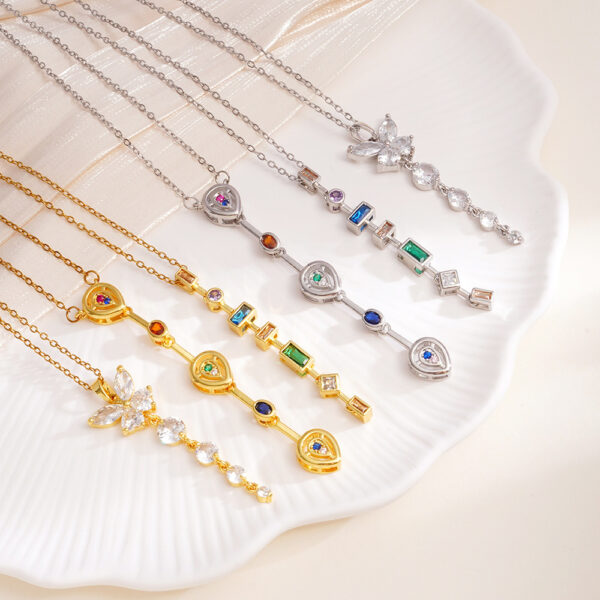 Wholesale Necklace for Women Zircon Tassel Butterfly Pendant Light Luxury Choker