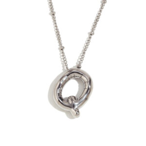 Party Balloon Letter Pendant Necklace-steel color-Q