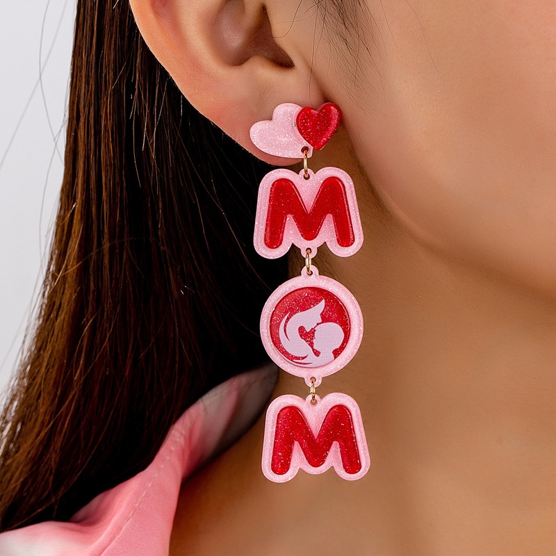 Wholesale Earrings Mother's Day Love Letter Long Earrings Mother