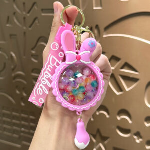 Oil-filled rabbit ear pendant-color beads / Single opp bag packaging