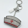 Wholesale Diamond-studded nurse cap keychain fashionable tassel metal pendant