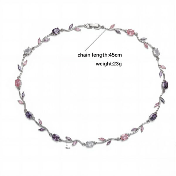 Wholesale Luxury Copper Inlaid Colored Diamond Bracelet Necklace Set