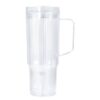 Wholesale Cross-border 40oz foreign trade car mug, giant transparent plastic cup, double-walled, large capacity, customizable water cup with glitter added.